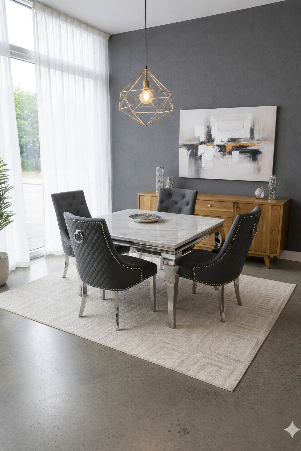 Florence Grey Marble Square 1m