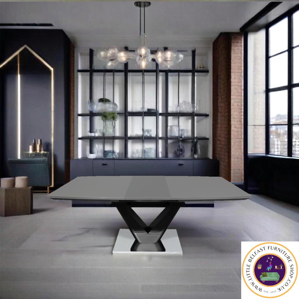 Legacy Collection Extendable Marble Dining Table Rectangle Butterfly Legs