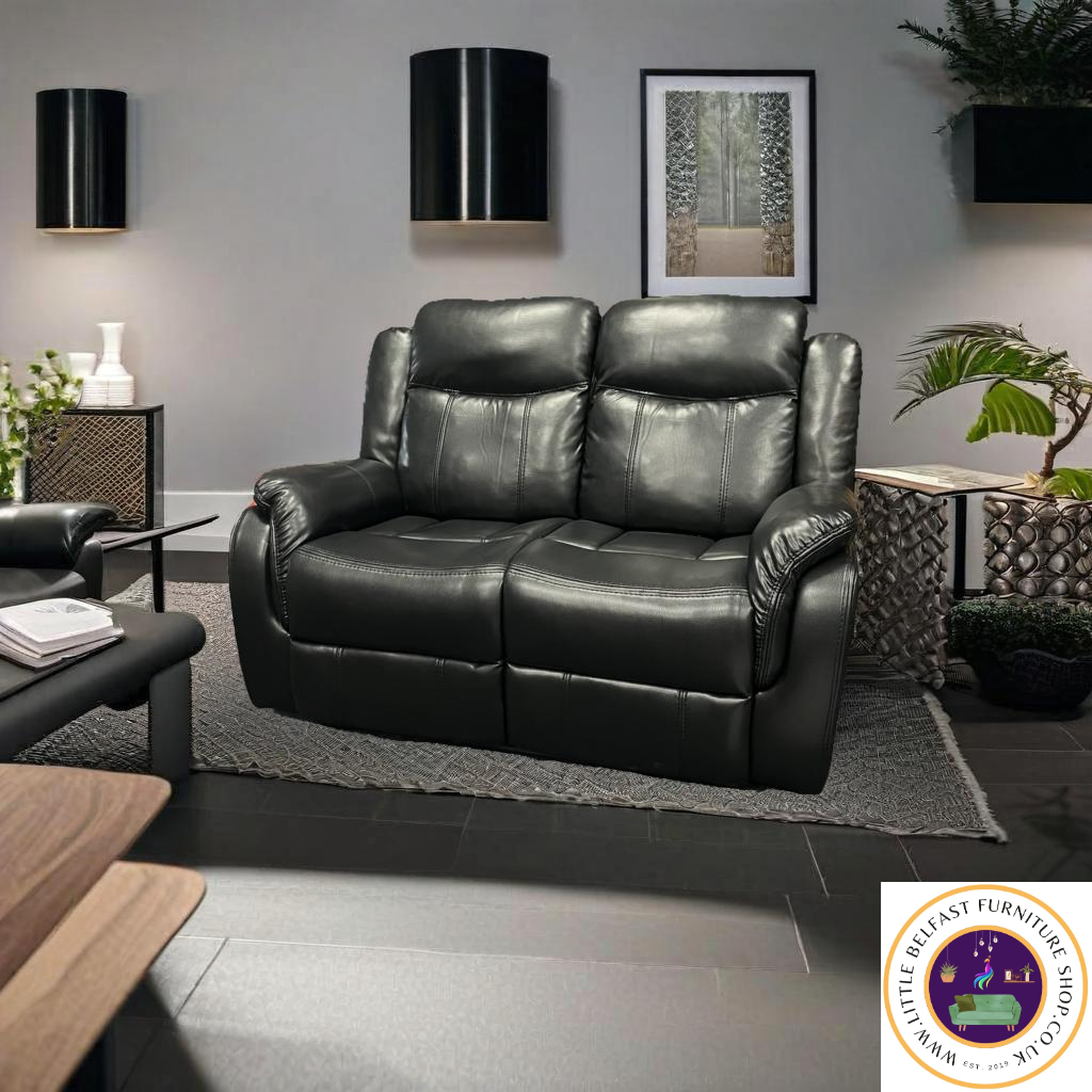 Marvel Black Leather Two Seater