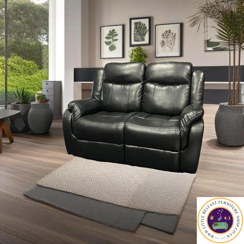 Marvel Black Leather Two Seater