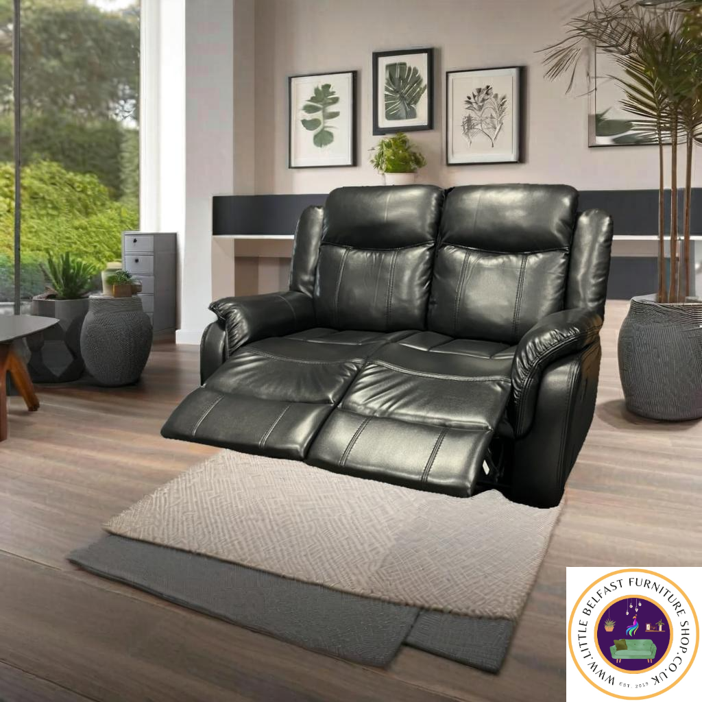Marvel Black Leather Two Seater