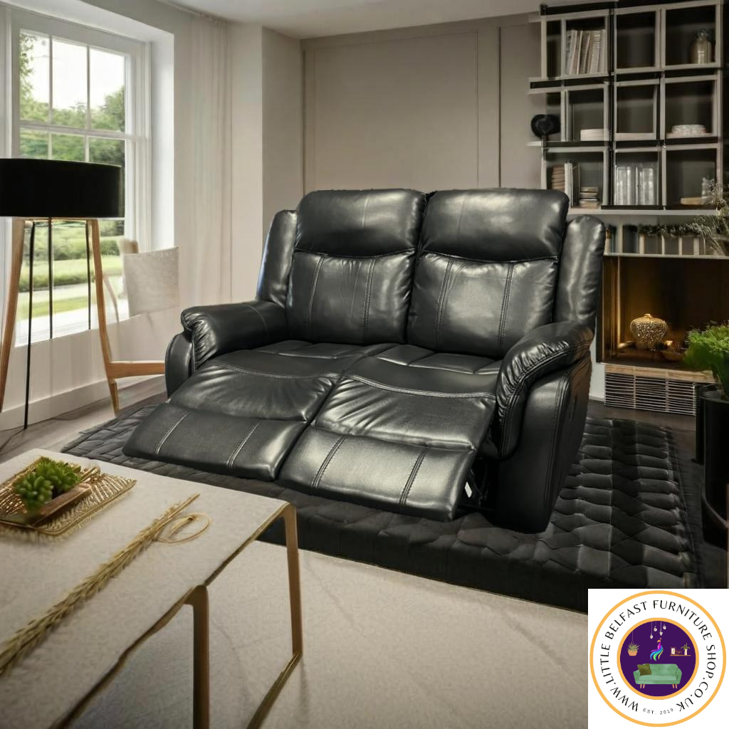 Marvel Black Leather Two Seater