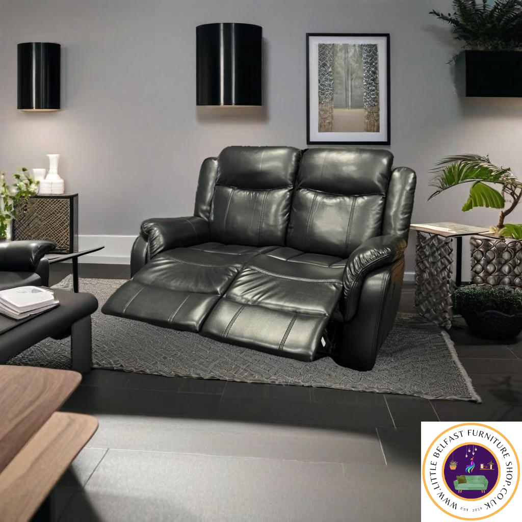 Marvel Black Leather Two Seater