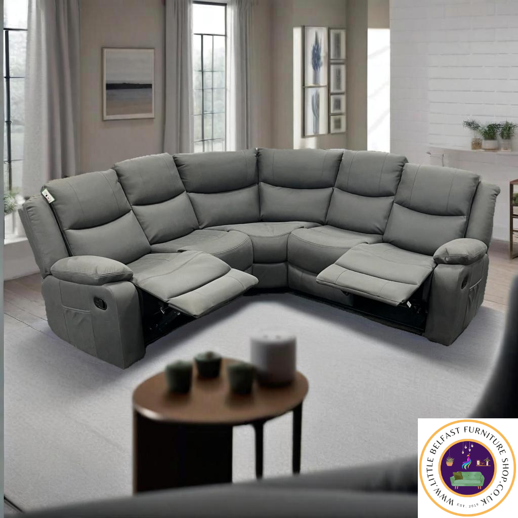 Conway Corner Sofa Technology Fabric Dark Grey 2C2