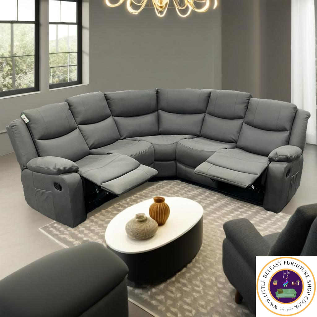 Conway Corner Sofa Technology Fabric Dark Grey 2C2