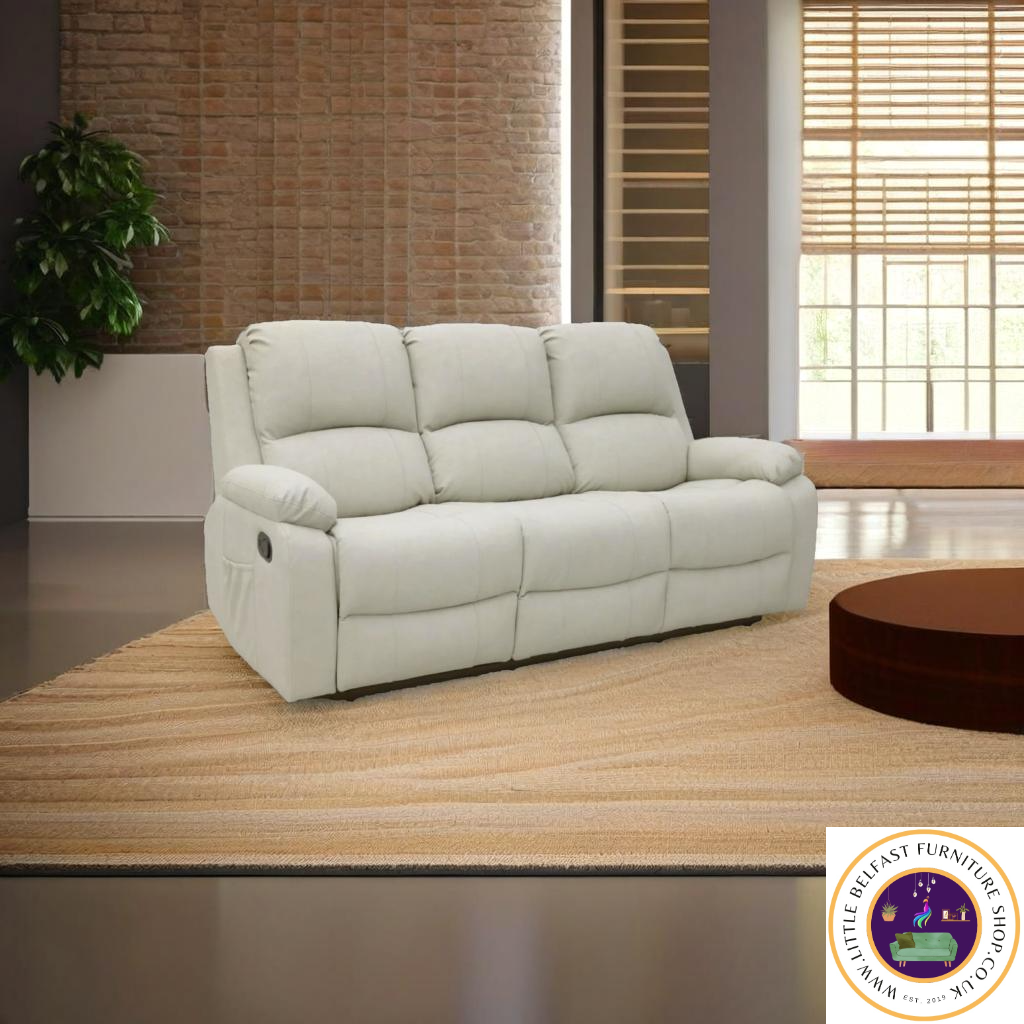 Kacy Cream Three Seater