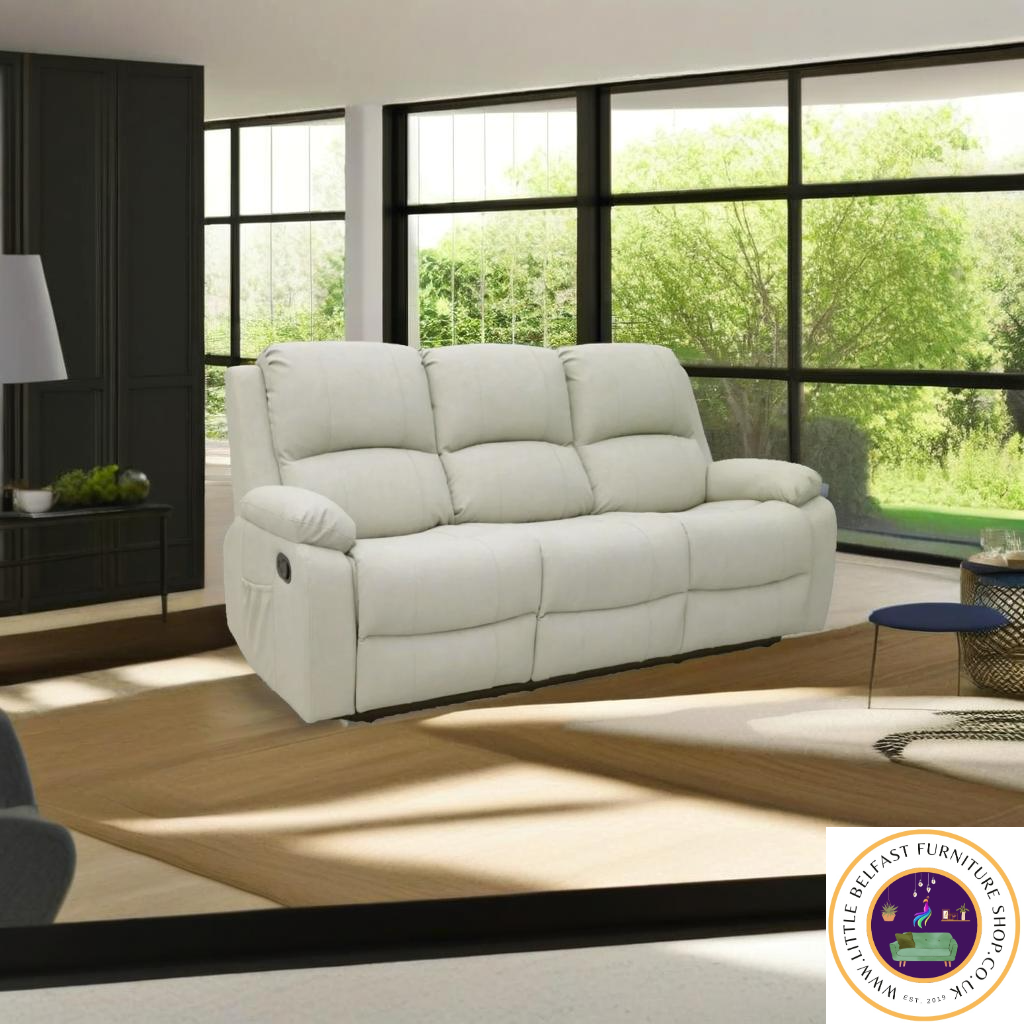 Kacy Cream Three Seater