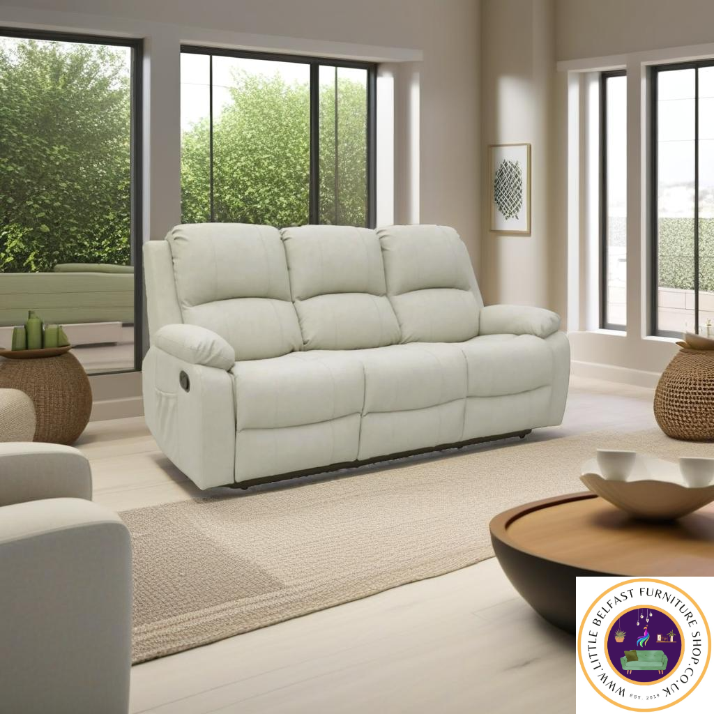 Kacy Cream Three Seater