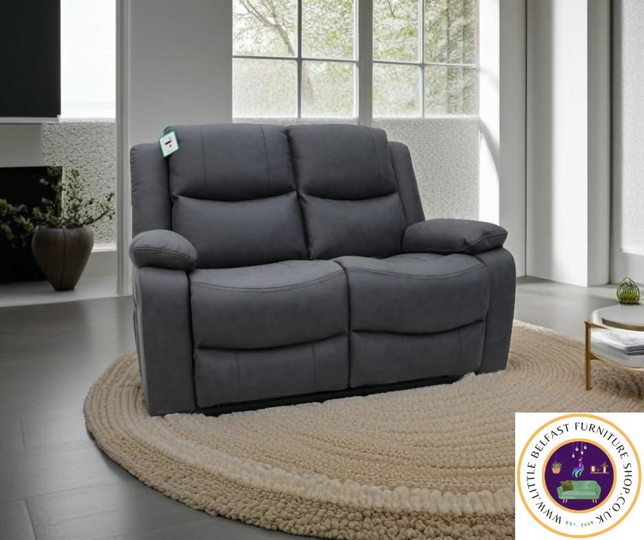 Conway Technology Fabric Dark Grey Two Seater