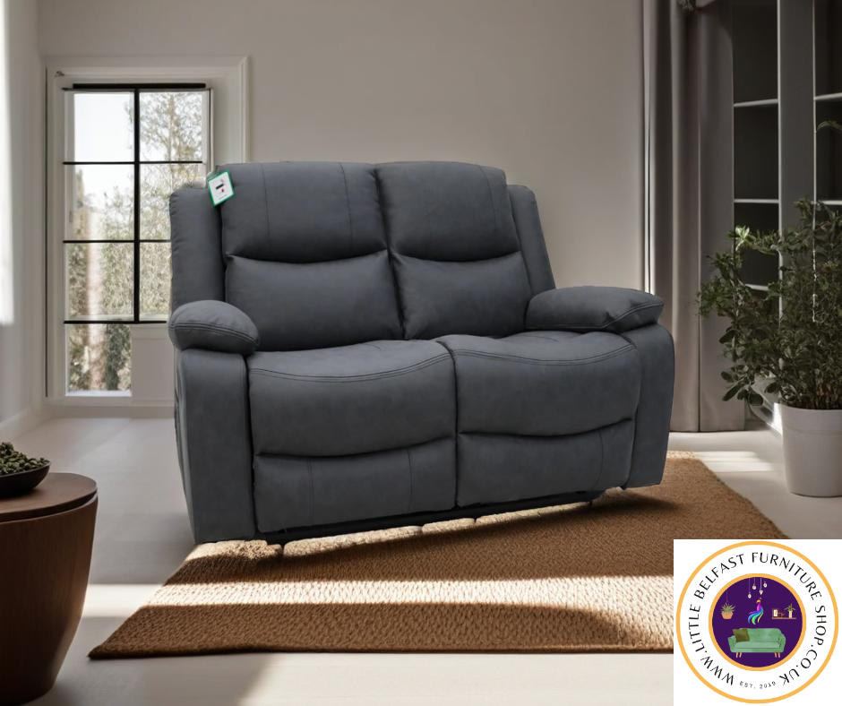 Conway Technology Fabric Dark Grey Two Seater