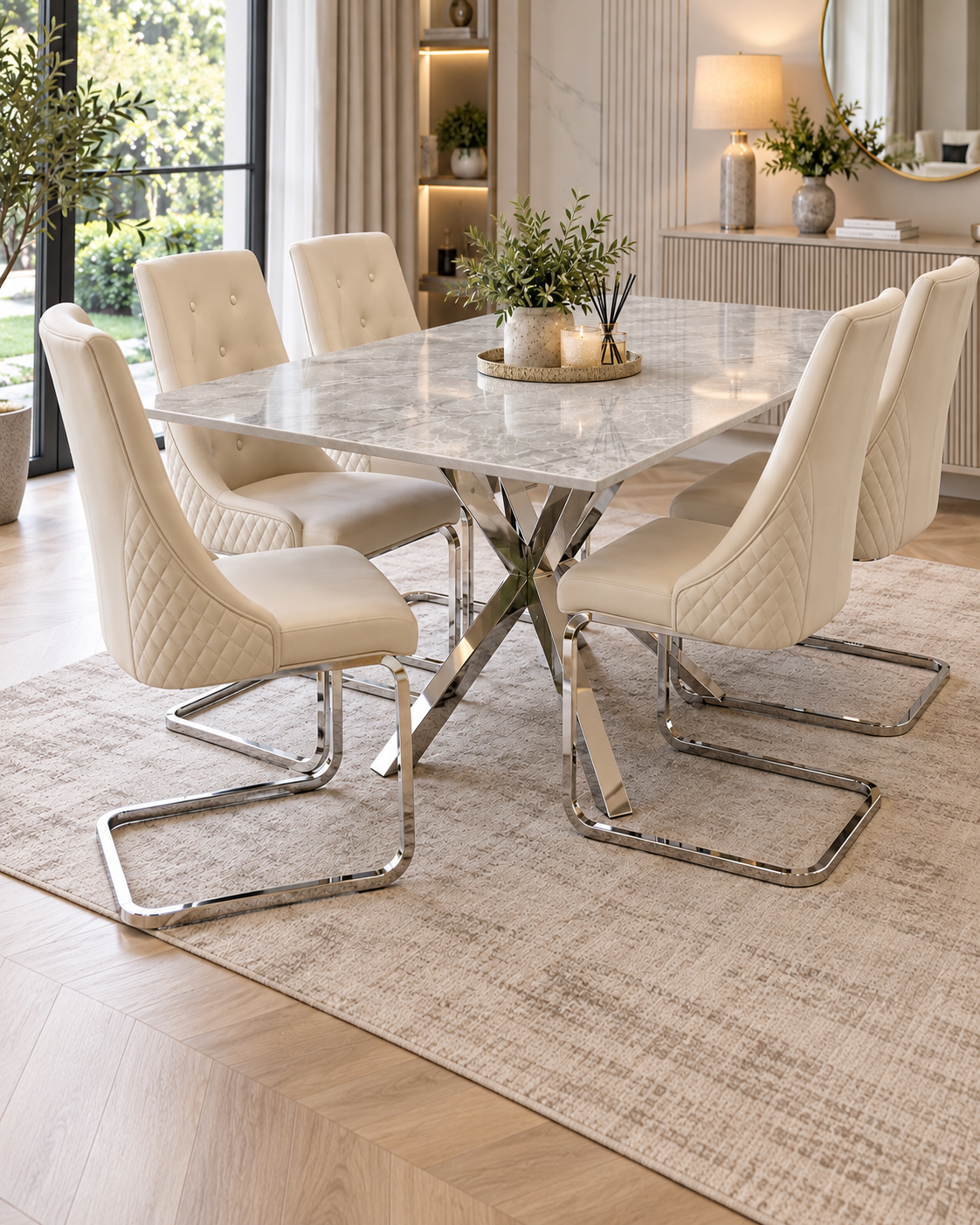 Quartzline Grey Rectangle Dining Table – 1.4m
