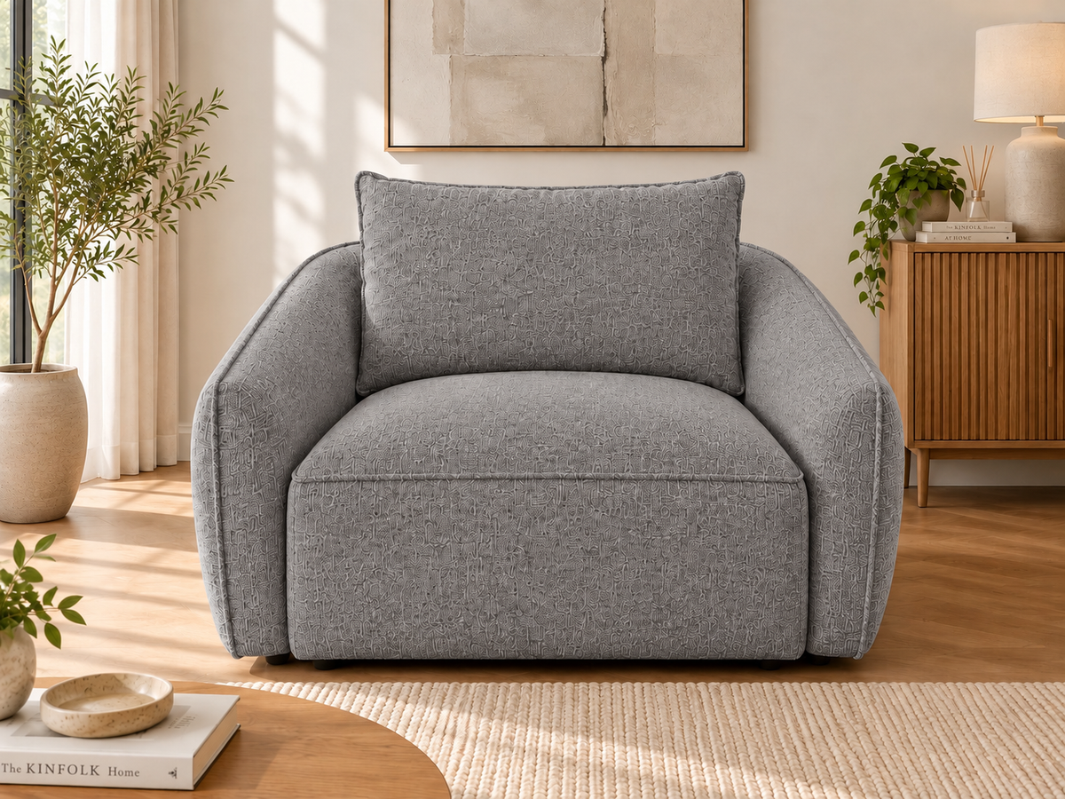 Tiffany Grey Fabric Armchair