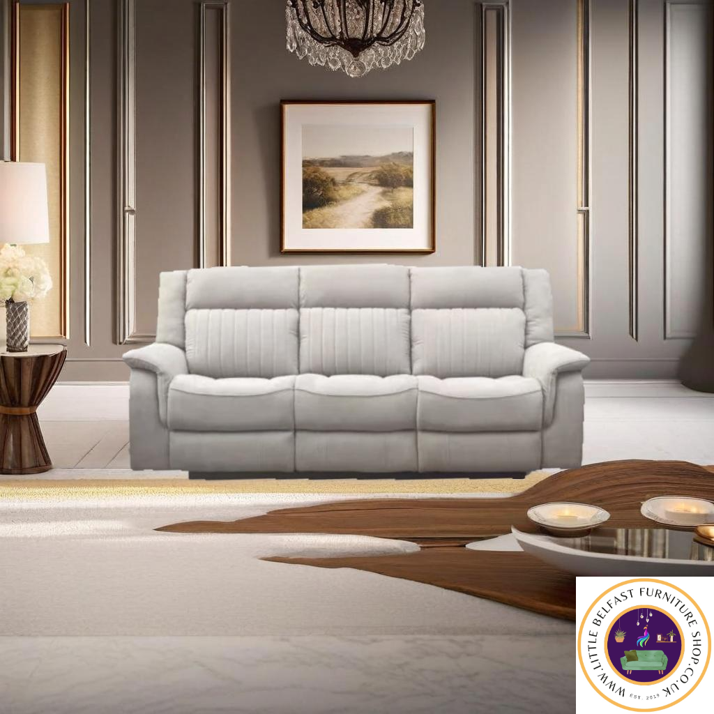 Dallas Fabric Three Seater Mushroom