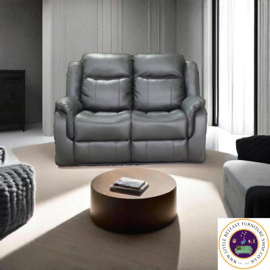 Marvel Grey Leather Two Seater