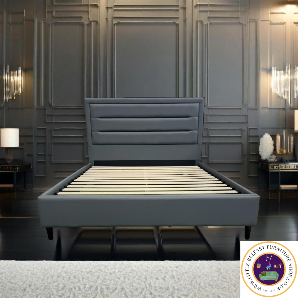 Maverick Dark Grey Leather Double