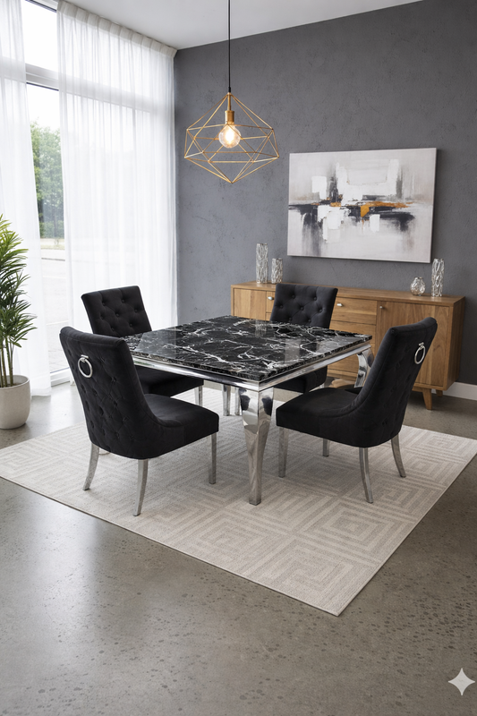 Florence Black Marble Rectangle 1.5m