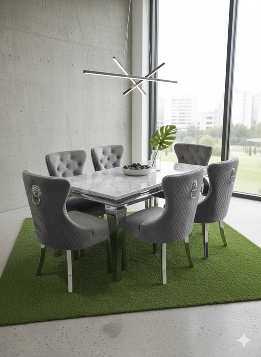 Florence Grey Marble Rectangle 1.8m