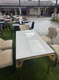 Gino Cream Marble Table (Gold Frame) — 1.6m Rectangle