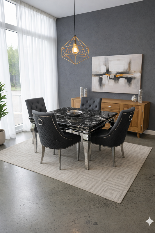 Florence Black Marble Square 1m