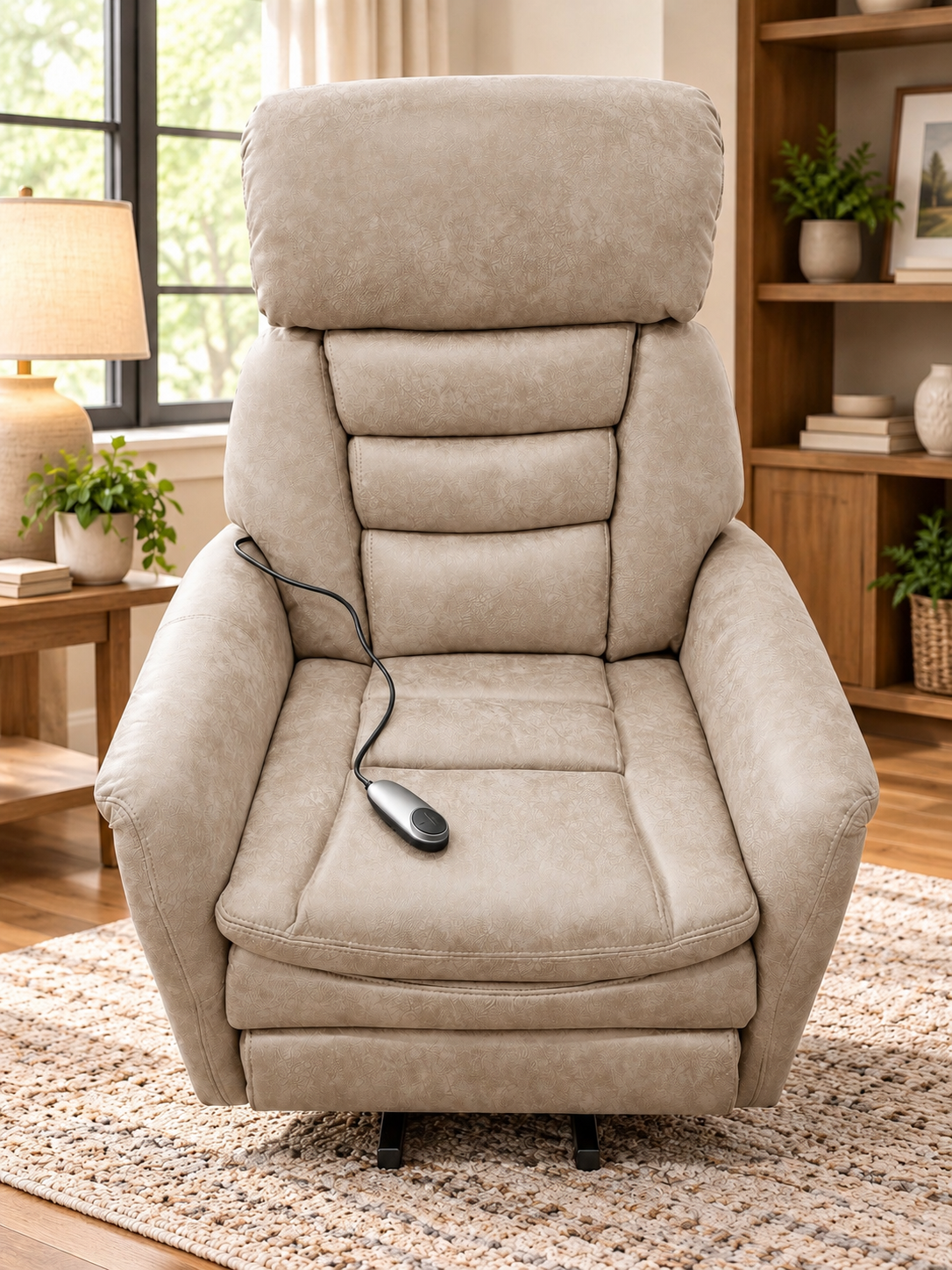 Antrim Single Motor Power Lift Chair – Light Brown