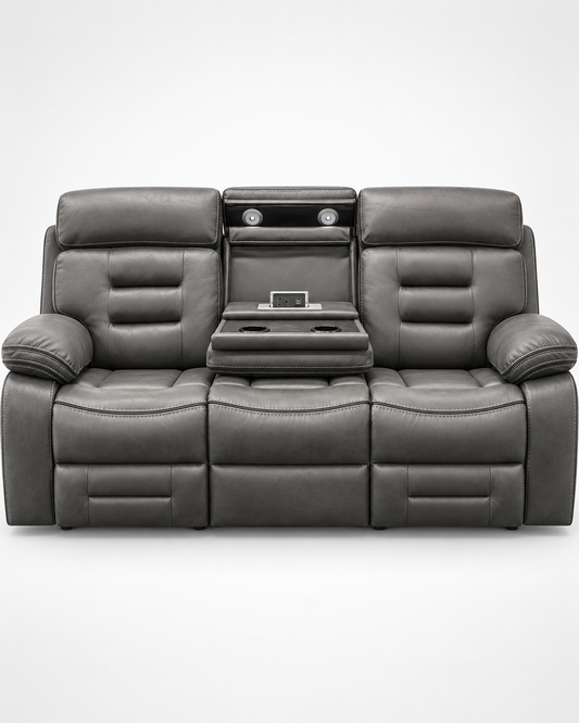 California Grey Tech Fabric 3 Seat
