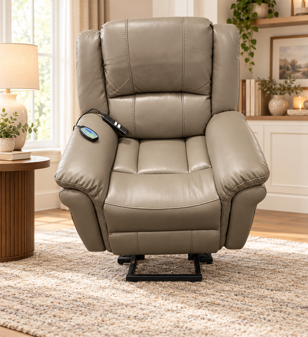 Causeway Dual Motor Power Lift Chair with Heat & Massage – Grey
