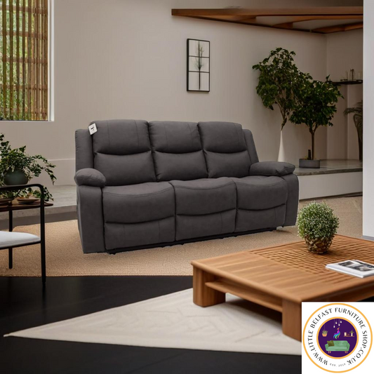 Conway Technology Fabric Brown Three Seater