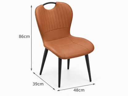 Bronco Brown PU Dining Chair