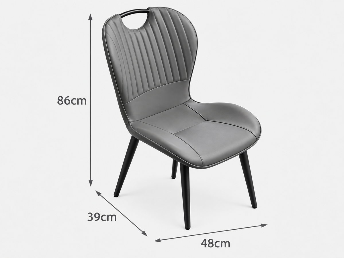 Bronco Grey PU Dining Chair