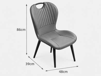 Bronco Grey PU Dining Chair