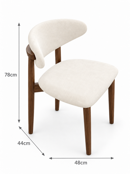 Hudson Walnut & Cream Ash Wood Dining Chair
