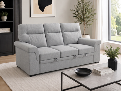 Erika Grey Fabric 3 Seat with Sleeper