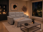 Erika Grey Fabric 3 Seat with Sleeper