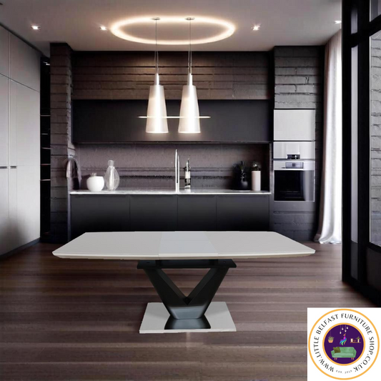 Legacy Collection Extendable Marble Dining Table Rectangle Butterfly Legs