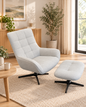 Morgan Lounge Chair With Footrest - Light Grey