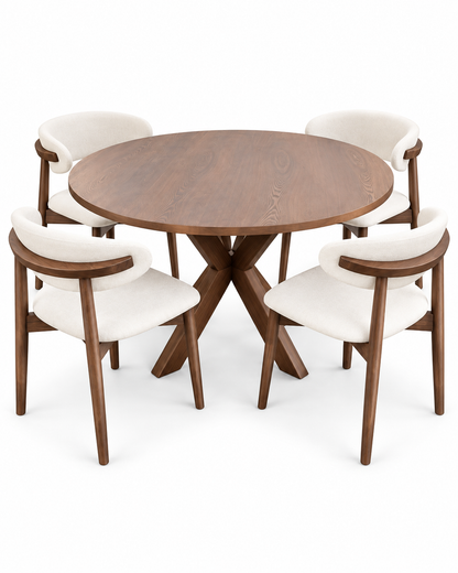 Hudson Dark Walnut Dining Table – 120cm