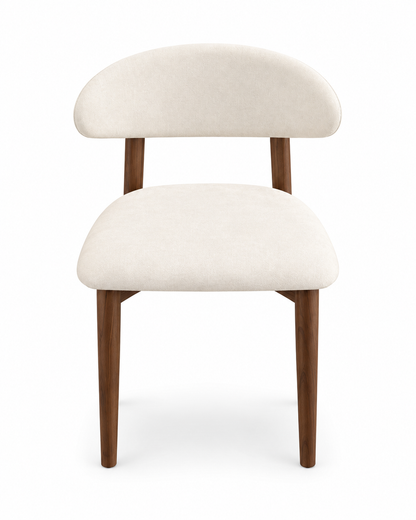 Hudson Walnut & Cream Ash Wood Dining Chair