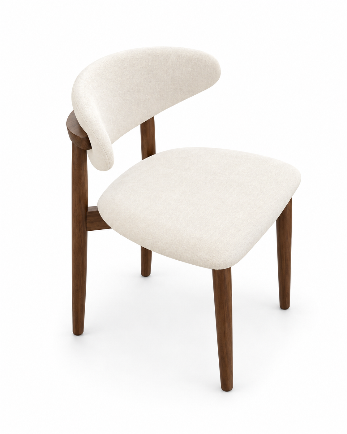 Hudson Walnut & Cream Ash Wood Dining Chair