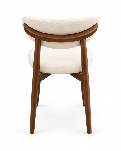 Hudson Walnut & Cream Ash Wood Dining Chair