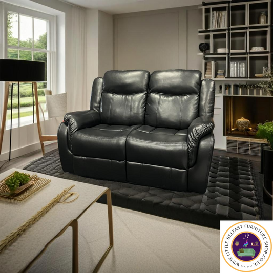 Marvel Black Leather Two Seater