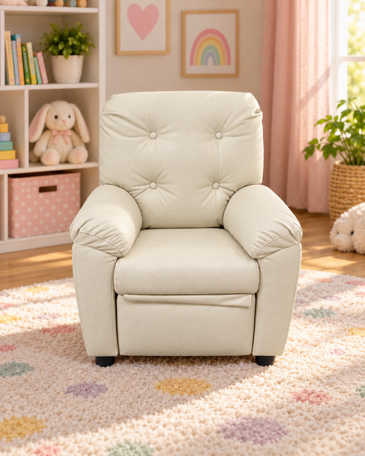 Little Lounger Kids’ Push-Back Recliner – Beige