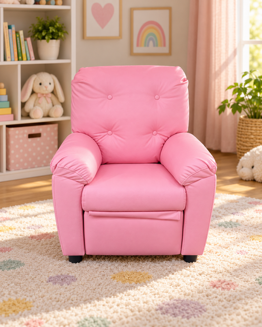 Little Lounger Kids’ Push-Back Recliner - Pink