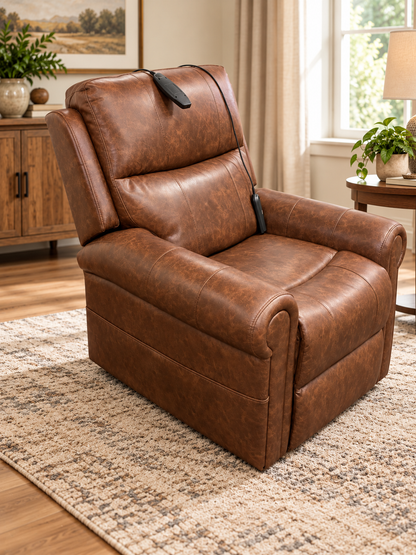 Mourne Dual Motor Power Lift Chair with Heat & Massage – Brown