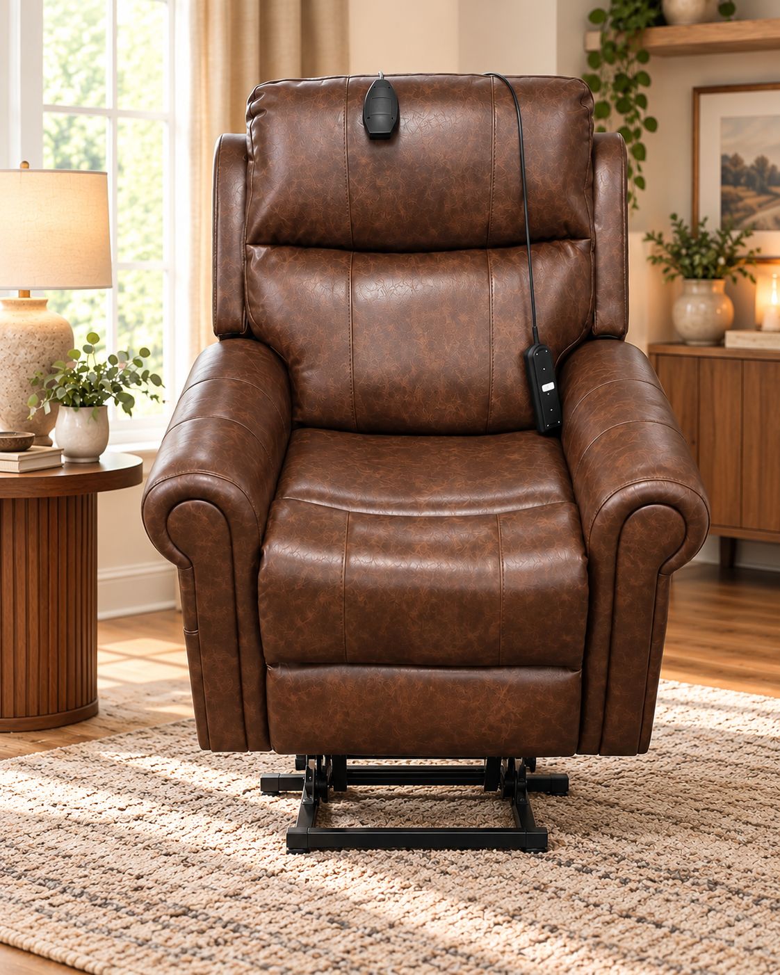 Mourne Dual Motor Power Lift Chair with Heat & Massage – Brown