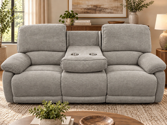 Nevada Grey Fabric 3 Seat