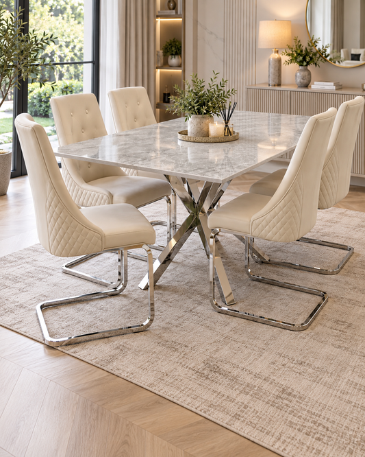 Quartzline Grey Rectangle Dining Table – 1.4m