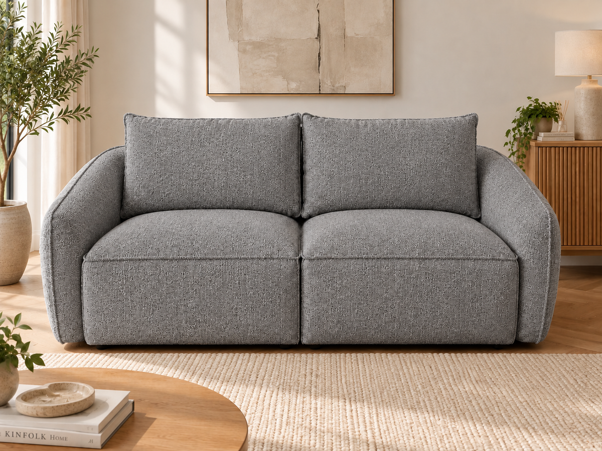 Tiffany Grey Fabric 2 Seat
