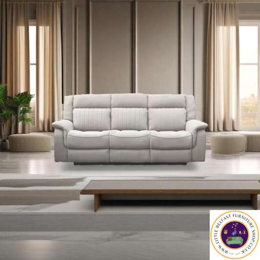 Dallas Fabric Three Seater Mushroom