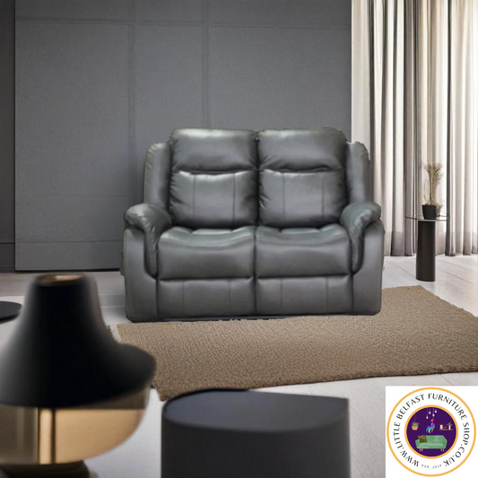 Marvel Grey Leather Two Seater