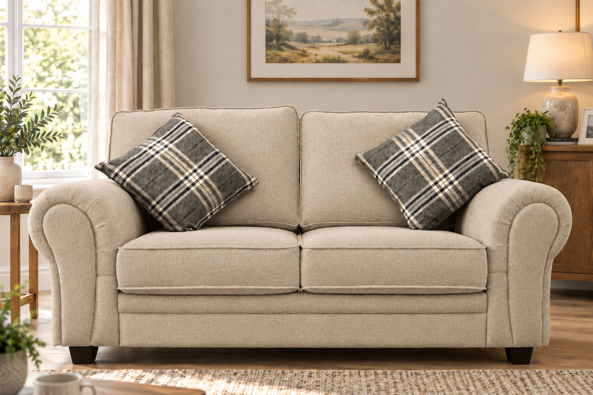 Verona Beige Fabric 2 Seat